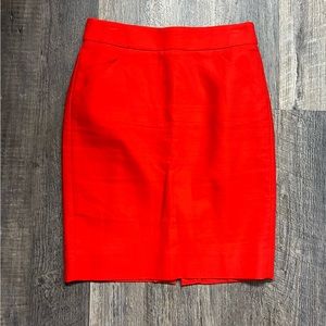 J Crew Red "The Pencil Skirt" Size O